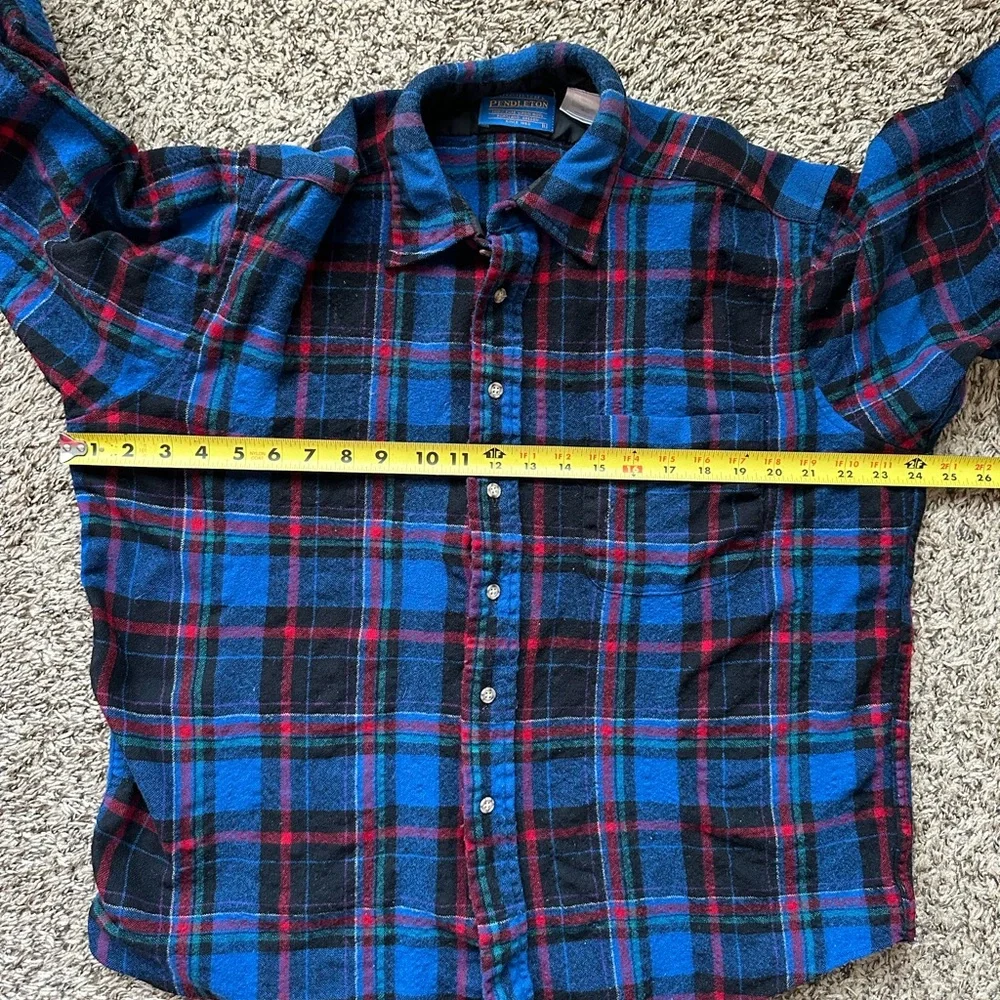 PENDLETON 100% Wool Plaid Shirt Women *Large* Made In USA *READ DESCRIPTION* - Picture 7 of 8